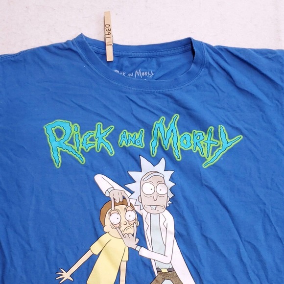 Adult Swim Other - Adult Swim Rick And Morty Casual Graphic T Shirt Adult Mens Size Large L Blue